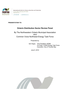 Ontario Distribution Sector Review Panel By The Northwestern