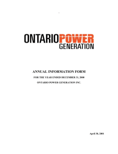 annual information form - Ontario Power Generation