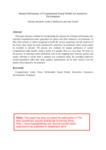 Human Performance of Computational Sound Models for Immersive