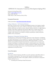 Syllabus EDTECH 511: Interactive Courseware Development