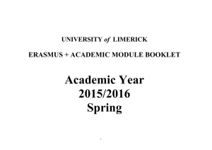 Erasmus + Academic Module Booklet Spring 2015/16