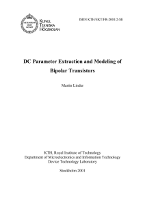 DC Parameter Extraction and Modeling of Bipolar Transistors