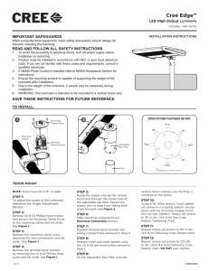 Cree Edge Series LED High Output Area Installation Instructions