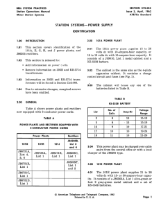 C70.025 Issue 3 Station Systems - Power Supply