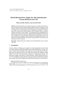 Hybrid Backup Power Supply For Telecommunication