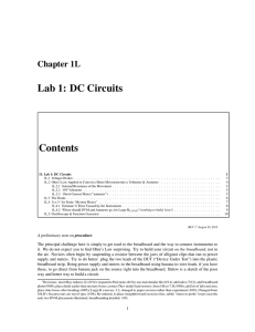 Lab 1: DC Circuits Contents