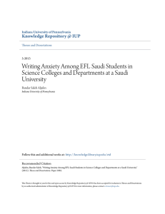 Writing Anxiety Among EFL Saudi Students in Science Colleges and