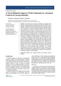 A Novel Method to Improve Weld Uniformity by Automatic Control of