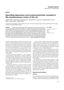 Spreading depression and evoked potentials recorded in the