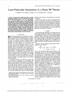 Laser-particulate interactions in a dusty RF plasma