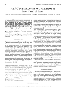 An RC Plasma Device for Sterilization of Root Canal of Teeth