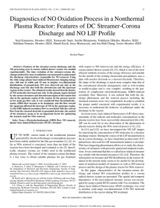 Diagnostics of NO Oxidation Process in a Nonthermal Plasma Reactor
