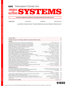 IEEE Transactions on Aerospace and Electronic Systems Aerospace