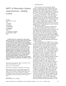 MPPT of Photovoltaic Systems using Extremum–Seeking