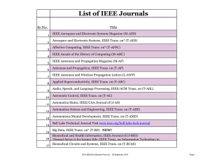 List of IEEE Journals
