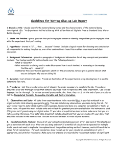 Guidelines for Writing Glue-up Lab Report