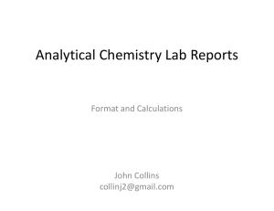 Analytical Chemistry Lab Reports