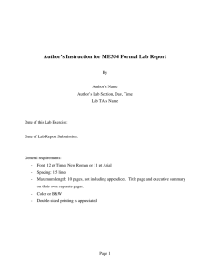Author`s Instruction for ME354 Formal Lab Report
