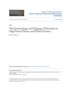 The Epistemology and Pedagogy of Education in High School