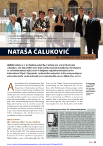 Nataša Čaluković, an inspiring physics teacher