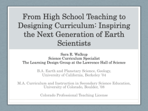From High School Teaching to Designing Curriculum