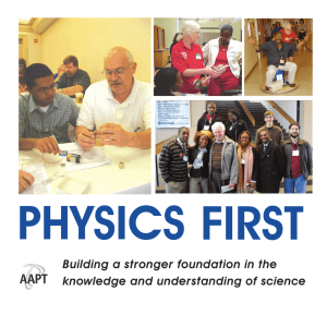 Physics First Document by AAPT