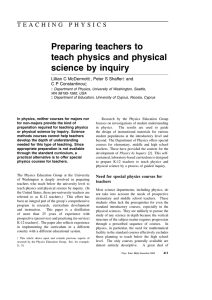 Preparing teachers to teach physics and physical