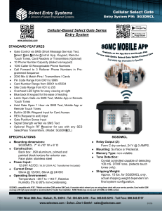 Cellular Select Gate Product Sheet