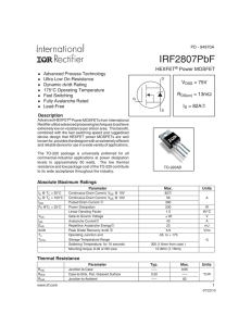 IRF2807PbF Product Data Sheet