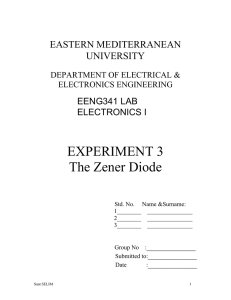 EXPERIMENT 3 The Zener Diode - faraday