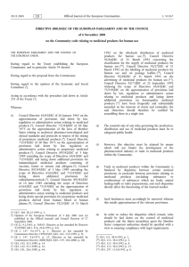 DIRECTIVE 2001/83/EC OF THE EUROPEAN PARLIAMENT AND