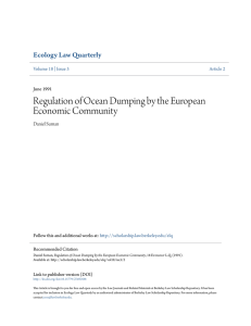 Regulation of Ocean Dumping by the European Economic Community