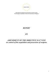 REPORT ON AMENDMENT OF THE DIRECTIVE 91/477/CEE on