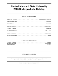 2003 Undergraduate Catalog - University of Central Missouri