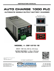 AUTO CHARGE 1000 PLC - Kussmaul Electronics