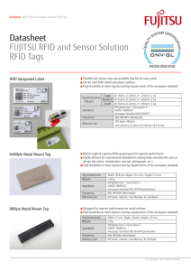 Datasheet FUJITSU RFID and Sensor Solution RFID Tags