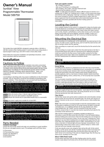 touch screen thermostat programming guide