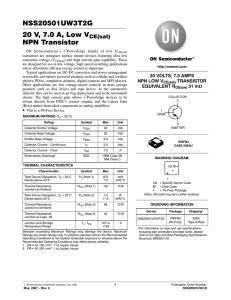 NSS20501UW3T2G 20 V, 7.0 A, Low VCE(sat) NPN Transistor