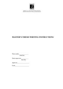 MASTER`S THESIS WRITING INSTRUCTIONS