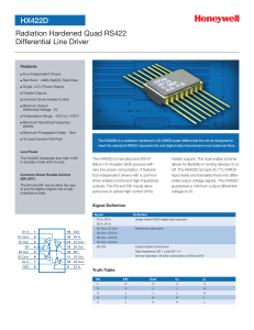 HX422D Radiation Hardened Quad RS422 Differential