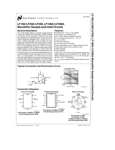 LF198/LF298/LF398, LF198A/LF398A Monolithic Sample-and