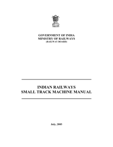 (railway board) indian railways small track machine manual