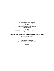 Motor Bus Transfer Applications Issues and Considerations