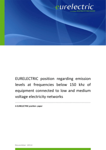 EURELECTRIC position regarding emission levels at frequencies