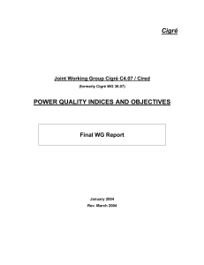 Cigré POWER QUALITY INDICES AND OBJECTIVES