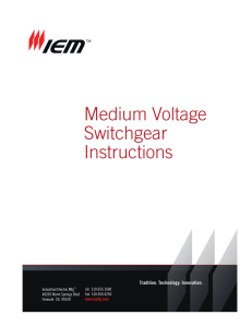 Medium Voltage Switchgear Instructions