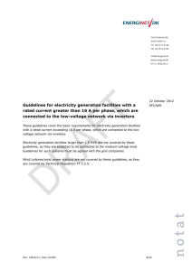 Guidelines for electricity generation facilities with a