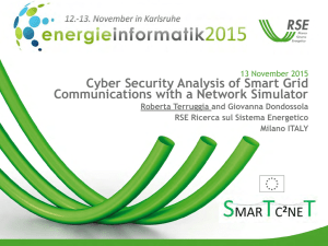 Cyber Security Analysis of Smart Grid Communications with a Network