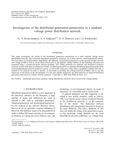 Investigation of the distributed generation penetration in a medium