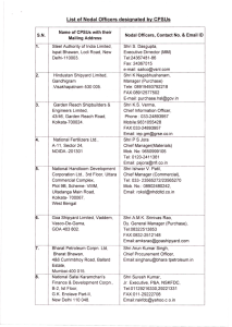 List of Nodal Officers designated by CPSUs